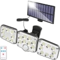 Miniatyrbillede 1 af 5: Udendørs solcelle-projektør 138 LED 2200LM med fjernbetjening IP65