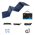 Miniatyrbillede 2 af 8: Solcellelader 30W Foldbart Monokrystallinsk Solpanel med USB-A/USB QC,