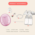 Miniatyrbillede 4 af 5: Elektrisk brystpumpe, dobbelt sug, automatisk ammemassage, 8 niveauer, 2 tilstande, USB-interface (pink)