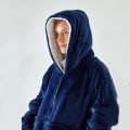 Pikkukuva 1 / 5: Paksunnettu laiska viltti miehille ja naisille, hupulliset pyjamat, lämpimät vaatteet, pehmeä TV-viltti, löysä navy blue size: one size
