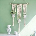Miniatyrbild 1 av 8: QueHouse Macrame Garn Blomkruka Dekoration - Väggdekoration Boho Blomma