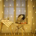 Miniatyrbillede 5 af 8: 96 LED lysnet lysgardin fe lys varm hvid dekorativ lys indendørs
