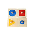 Miniatyrbillede 2 af 5: Pcs Geometrisk Puslespil Bræt Montessori Flere Form Puslespil Knap Træ Puslespil Vo