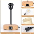 Miniatyrbild 5 av 6: Sänglampa med USB-port - bordslampa med touchkontroll för sovrum