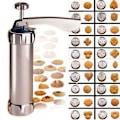 Pikkukuva 2 / 5: Keksipuristimet, leivonnaispursotin 20 lisäosalla ja 4 suihkutuslisäosalla DIY-leivonnaismuotti Keksinvalmistustyökalut Kotileivontatyökalut