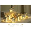 Miniatyrbillede 5 af 5: Julelys, 2m 10-LED Træhus Fe-lys Stueindretning Varm Hvid,