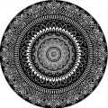 Pikkukuva 1 / 3: Sisä- ja ulkokäyttöön sopiva pyöreä matto kukkien ympärille musta 120x120cm sisä- ja ulkokäyttöön