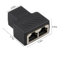 Pikkukuva 6 / 6: RJ45-jakaja-sovitin 1-2 porttia, naaras-naaras, Internet-laajennin, verkko