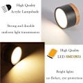 Miniatyrbillede 4 af 8: Loftlampe overflademonteret LED loftspot aluminium sort