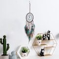 Miniatyrbillede 5 af 6: Drømmefanger Lys Håndlavede Fjer Blomster Drømmefanger DIY Dreamcatcher