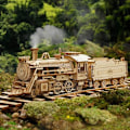 Miniatyrbild 2 av 5: Lokomotiv mekanisk byggsats - 3D träpussel modellbyggsats tänkande spel - pussel G