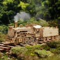 Miniatyrbillede 2 af 5: Lokomotiv mekanisk konstruktionskit - 3D træpuslespil modelbygningssæt tænkespil - puslespil G