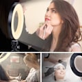 Miniatyrbillede 7 af 7: Ring Light Selfie Ring Light med stativ Justerbar skønhedsbord Ring Light til