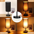 Miniatyrbillede 5 af 5: Senglampe med USB-port - bordlampe med touch-kontrol til