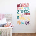 Miniatyrbilde 1 av 4: Fargerik inspirerende sitat veggklistremerke - Du er modigere enn du tror, sterkere
