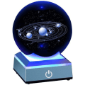 Miniatyrbillede 1 af 8: Solsystem krystalkugle 80mm solsystem med touch switch LED lysbase