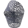 Miniatyrbild 2 av 5: Muffinsformar i papper med blommönster, 100-pack, svarta
