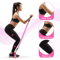 Miniatyrbilde 5 av 6: Abdominal Trainer Upgrade 3 Tubes Pedal Resistance Band Elastic Sit-up Pull Rope rosa