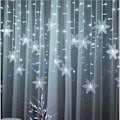 Miniatyrbild 4 av 7: LED snöflinga ljusslinga, gardinlampor julbelysning