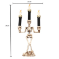 Miniatyrbillede 2 af 5: Halloween Skelet Kandelaber 3 Lys Halloween Kandelaber Holder med