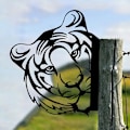 Miniatyrbilde 2 av 5: Gjerde metall hagedekorasjon - utendørs dekorasjon - tiger