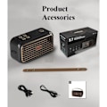 Miniatyrbilde 5 av 5: Kort Radio Trådløs Retro Bærbar Bærbar Bluetooth-høyttaler (Blå),