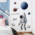 Miniatyrbild 4 av 6: Väggklistermärke I barnrum pojke planet rymdmåne klistermärke I väggdekoration för
