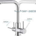 Miniatyrbillede 5 af 5: 3-vejs køkkenhane - 360 roterbar - 3-i-1 vandfilter mixer tap - drikkevand H