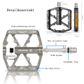 Miniatyrbilde 2 av 5: Sykkelpedaler med refleksstriper, 3 forseglede lagre, sklisikker CNC-aluminium