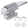 Miniatyrbillede 1 af 8: Bruseforhængskroge Ringe, Rustfrit Dobbelt Glide Metal Brusekroge til