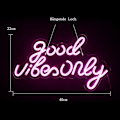 Miniatyrbild 2 av 5: Good Vibes Only Ljusreklam Rosa LED Ord Ljusskylt Neonljus Akryl