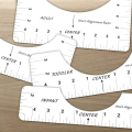 Miniatyrbilde 4 av 7: T-skjorte linjaler instruksjoner, rund hals T-skjorte guide linjal, linjaler for