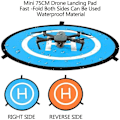 Miniatyrbillede 2 af 8: Drone Landing Pad, Universal Vandtæt D 75cm/30'' Bærbar Foldbar