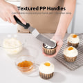 Miniatyrbilde 5 av 5: Offset Spatula Set med 3 med 6\" 8\" 10\" Blad, Rustfritt Stål Kakedekorering Ising Spatula, Set med 3 (Svart)