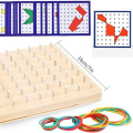 Miniatyrbillede 2 af 5: O-Kinee Træ Geoboard Legetøj, Geometri Tavle Montessori Træ Puslespil Legetøj til Børn