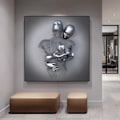 Miniatyrbillede 6 af 8: 3D Kærlighedshjerte Moderne Kunst Dekorativ Metalfigur Statue Kunst Lærred Maleri Væghængende Rammeløs Rum Dekoration