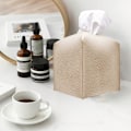 Miniatyrbild 5 av 6: Fodral för pappersnäsdukar, Modern Square Cube Covers PU Läder Näsduksförvaringslåda Foder för Hem Badrum Bänkskiva Kontorsdekor