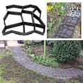 Miniatyrbilde 2 av 8: Belegningsform for betong, trinnstenform, hage, plen, sti, belegningstein