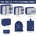 Miniatyrbild 2 av 6: Packningskuber 7 Set Reskuber för Resväskor Lättvikts Bagage Packning Orginzers