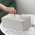Miniatyrbild 6 av 6: Rektangulär servettlådehållare i PU-läder, för Kleenex, servetter, servettlådeöverdrag rektangel