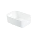 Desktop Storage Basket PP Cosmetic Storage Box Desktop Storage with Handle for Household Small White