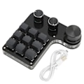 Miniatyrbillede 1 af 10: Mini Gaming Keypad 3 Knapper RGB Baggrundsbelyst Blå Kontakt Programmerbar 9 Tasters Keypad til Musik Kontor Medier