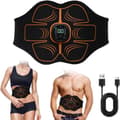 EMS Abdominal Trainer, Electrical, Home Use, 10 Modes and 30 Intensity, USB Rechargeable, Unisex Abdominal Belt