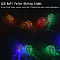 Miniatyrbillede 1 af 8: 2,5 m 20 LED Kugleformet Lysstreng til Soveværelse, Græs, Landskab, Have, Hjem, Ferie, Farverig