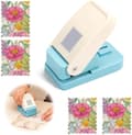 Square Hole Punch, Stamp Shaped Cutter, Paper Cutting Tool, for Envelopes Labels Stamps Diaries, Blue