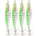 Miniatyrbilde 3 av 8: 4 stk. Kunstige Simulerings ABS Fiske Agns Fiske Agns Dobbel Blekksprutkrok med Lysende Pinner Spor
