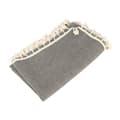 Grey Tablecloth with Tassels and Lace, Rectangular, Polyester, Decorative Tablecloth for Dining Room, Restaurant, Hotel, and Cafe, 140x180cm/55x71in