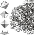 600-piece 10mm Silver Square Pyramid Studs and Spikes Set for Leather and Crafts