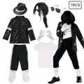 Barn Halloween Kostyme Gutter Danseshow Performance Party Michael Jackson Karneval Popstjerne Utkledning Sett D Set D 3T(110)