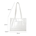 Miniatyrbillede 4 af 8: Kvinders Tote PU Læder Stor Kapacitet Fashionabel Alsidig Dame Håndtaske til Pendling Forretningsrejse Hvid One Size